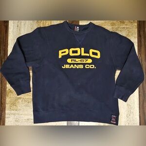 Vintage Polo Jeans Men's Size Large Ralph Lauren Sport Crewneck Sweatshirt NICE!